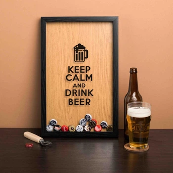 Рамка-копилка для пивных крышек "Keep calm and drink beer" PN0607