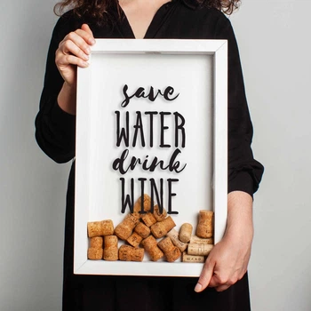 Рамка копилка "Save water drink wine" для пробок PN0579