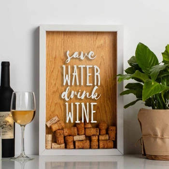 Рамка копилка "Save water drink wine" для пробок PN0578