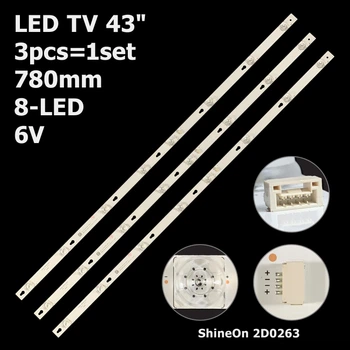 LED підсвітка TV 43" 43HR330M08A2 V5 4C-LB4308-ZM02J 4C-LB4308-HR02J ShineOn 2D02636 3pcs=1set