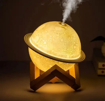 Ночник - увлажнитель воздуха Сатурн беспроводной UKC 9329 с LED подсветкой 3D Moon Lamp 200 мл