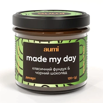 Десерт AUMI "Made my day" фундучно-шоколадный, 120г, банка стекло