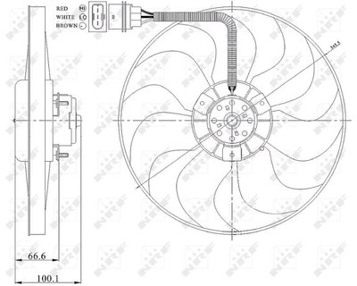 47204 NRF Вентилятор радиатора VW Bora,Golf 98- Audi A3 96-