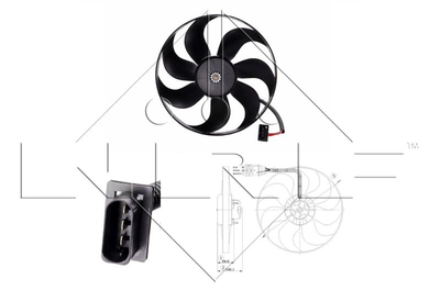 47204 NRF Вентилятор радиатора VW Bora,Golf 98- Audi A3 96-