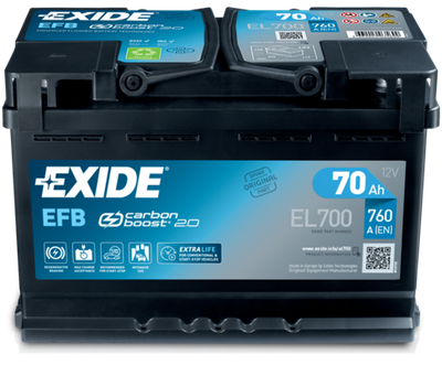 Акумулятор 70 Ah/12V EXIDE EFB Euro EL700