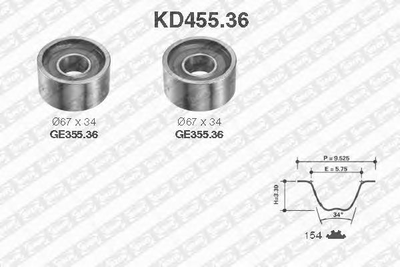 Комплект зубчатых ремней SNR KD455.36