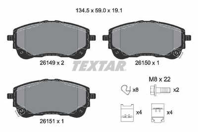 2614901 TEXTAR Гальмівні колодки до дисків