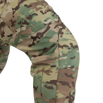 Мужские демисезонные штаны CM Stalker SoftShell 7088 Мультикам L Kali AI107 завышенный пояс с двумя кнопками два врезные кармана защита от влаги пыли