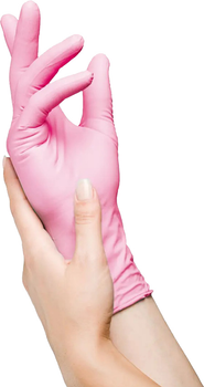 Перчатки смотровые нитриловые текстурированные, нестерильные Medicom SafeTouch Advanced Extend неопудренные 3.6 г розовые 50 пар № XS (1172-TG_A)