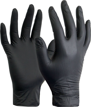 Перчатки смотровые нитриловые текстурированные, нестерильные Medicom SafeTouch Advanced Black неопудренные 3.3 г черные 50 пар № XS (1187P-A)