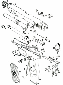 Выбрасыватель (в комплекте) к пистолету ТТ (Токарев-33)