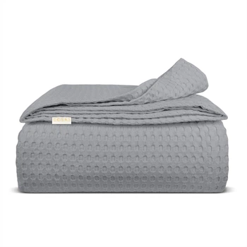 Плед покрывало COSAS Smoky Waffle Weave 200х220 см Серый
