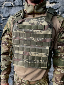 Плитоноска зі стропами Molle під плити 25х30 Піксель (Kali)