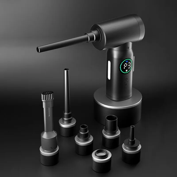 Воздушный Турбо компрессор Air Duster CF01 7500 mAh, мини пылесос с фонариком и повербанком - аккумуляторная мощная воздуходувка для чистки
