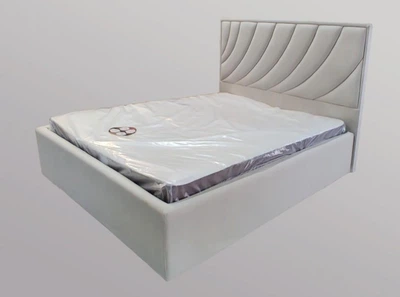 Кровать двуспальная BNB Laurel Premium 160 х 190 см С дополнительной цельносварной рамой Экокожа Айвори