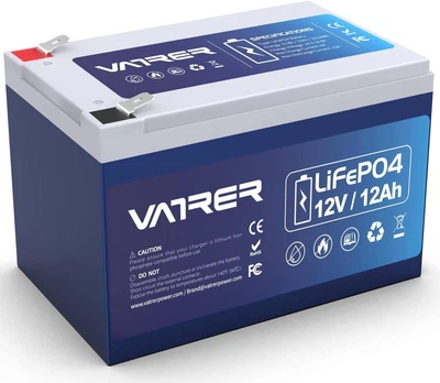 Аккумуляторная батарея VATRER LiFePO4 12V 12Ah (153,6Wh) со встроенным BMS на 5000+ циклов