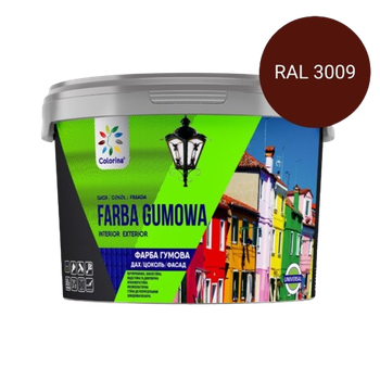 Краска резиновая для крыш и цоколей Colorina красно-коричневая RAL 3009 6 кг