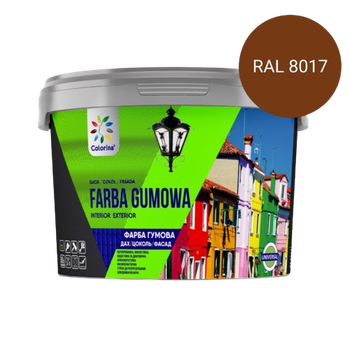 Фарба гумова для дахів та цоколів Colorina коричнева RAL 8017 3,6 кг