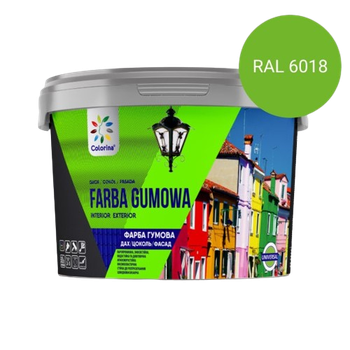 Краска резиновая для крыш и цоколей Colorina светло-зеленая RAL 6018 3,6 кг