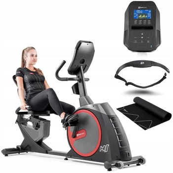 Велотренажер Hop-Sport HS-300L Canion черный + мат. Горизонтальный, электромагнитный, с телеметрическим поясом, для реабилитации, дома
