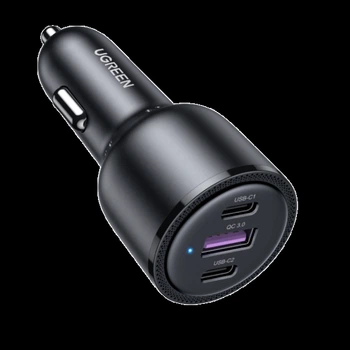 Автомобільний зарядний пристрій Ugreen 2x USB Type C / 1x USB 69 W Power Delivery Quick Charge Black (YM1397)