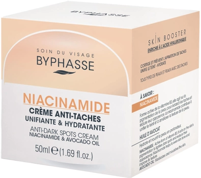 Krem nawilżający do twarzy Byphasse przeciw plamom starczym z niacynamidem i olejkiem z awokado 50 ml (8436097095353)