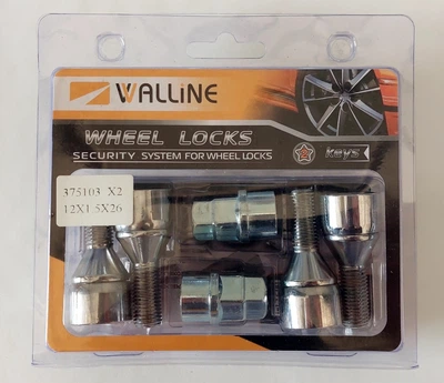 Болт колеса Walline Renault Lanos Opel М12х26х1,5 секретки (2 ключа) (к-кт 4 шт)