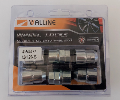 Гайка колеса Walline Nissan Niva М12х1,25x36 секретки (2 ключа (к-кт 4 шт.)