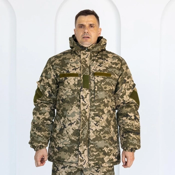Бушлат Гірка камуфляжний зимовий Піксель, чоловіча зимова куртка утяжкою 48