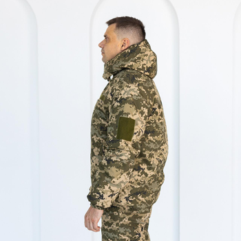 Бушлат камуфляжный зимний Пиксель на флисе и синтепоне, мужская зимняя куртка на резинке 52