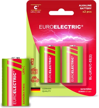 Батарейка щелочная Euroelectric C LR14 1.5V blister 2 шт (BL-LR14/C-EE(2))