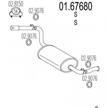 Глушник MTS 01.67680 Peugeot Boxer; Citroen Jumper; Fiat Ducato