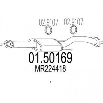 Глушитель средний MTS 01.50169 Mitsubishi Pajero MR224418