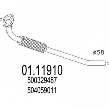 Труба глушника MTS 0111910 500329487, 504059011