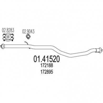 Труба глушника MTS 01.41520 172188, 172895