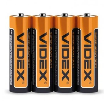 Батарейка сольова Videx R03P/AAA 4шт мікропалець