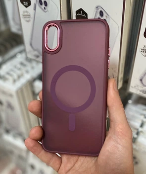 Чохол Space Magnetic Color з Magsafe для iPhone Xs Max Темно-фіолетовий