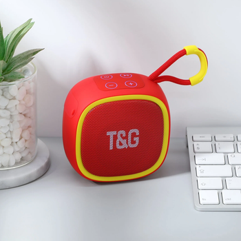 Bluetooth колонка TG659 BT/USB/TF/FM 5W портативная с ремешком Red