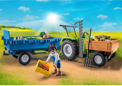 Zestaw figurek Playmobil Country Tractor with Trailer (4008789712493)