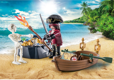 Zestaw figurek Playmobil Pirates Starter Pack Pirate with Rowing Boat (4008789712547)
