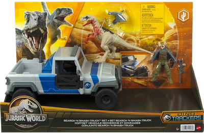 Набір фігурок Mattel Jurassic World Atrociraptor Dinosaur and Human Movie Vehicle With Destruct Smash Area (0194735110261)