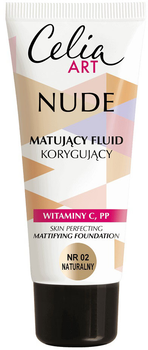 Podkład do twarzy Celia Art Nude matujący fluid korygujący 02 Natural 30 ml (5900525021380)