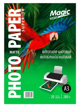 Матовий фотопапір А3 280 г/м² Magic (20 аркушів) папір А3 280 грам матовий