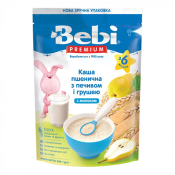 Дитяча каша Bebi Premium молочна пшенична 6 міс. 200 г (8606019654283)