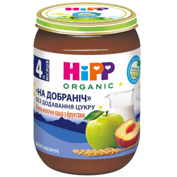 Дитяче пюре HiPP Фруктова органічна з манною молочною кашею 190 г (1223421)