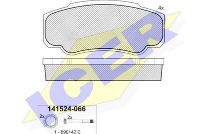 Тормозные колодки ICER 141524 Citroen Jumper; Fiat Ducato; Peugeot Boxer 425246, 425247, 425468