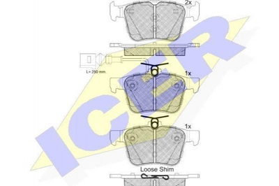 Тормозные колодки ICER 182098-203 Audi A3, TT 8V0698451C, 8V0698451E, 8V0698451G