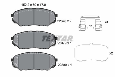 Гальмівні колодки TEXTAR 2237801 58101C5A70, 58101C5A00, 58101S1A70