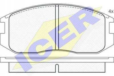 Тормозные колодки ICER 180875 Mitsubishi Lancer, Colt DBP511110, MB699464, MB699473