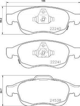 Тормозные колодки BREMBO P23165 Jeep RENEGADE (BU) 77367369, 0000077367369, 77367213